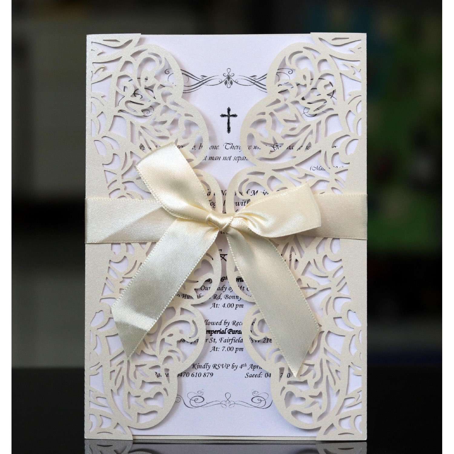 Marriage Invitation Card Wedding Card Laser Cut Paper White